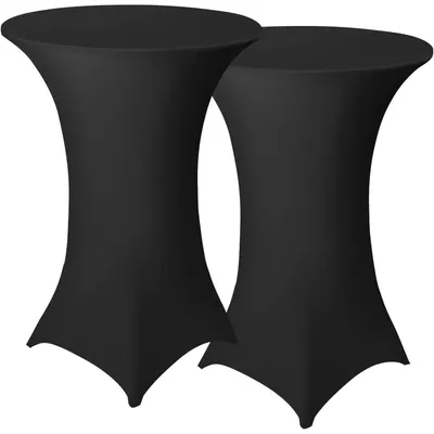Productafbeelding van Twee tafelkleedhoezen, Elasthan, diameter 80-85 cm, zwart