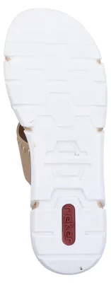 Produktbild von Rieker Damen Pantolette sportlich mit Plateau und breitem Riemen V2375, Größe:42 EU, Farbe:Beige
