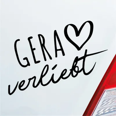 Produktbild von Auto Aufkleber Gera verliebt Herz Stadt Heimat Liebe Car 19x10 cm Schwarz Matt Sticker Heckscheibenaufkleber