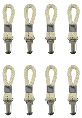 8 Metall-Küchentuchclips mit Schlaufe, 13 cm, vielseitig