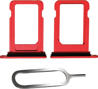 Produktbild von iPHONE 12 MINI SIM KARTEN HALTER TRAY ADAPTER FACH STECKER SLOT CARD + NADEL PRODUCT RED ROT