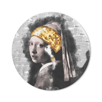 Produktbild von MuchoWow® Mauspad Mousepad Das Mädchen mit dem Perlenohrring - Vermeer - Gold 20x20 cm - Mousepads - Maus Mat - Pad - Mausunterlage - Schreibtischmatte