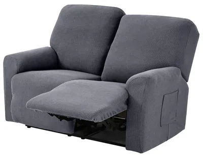 Obrázok produktu pre Poťah na kreslo Solidchoice, elastický, pre dvojposadové kreslo, svetlosivý