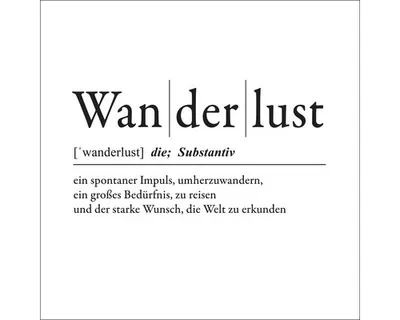 Produktbild von Leinwandbild Definition Wanderlust 40x40 cm