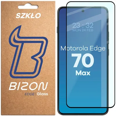 Produktbild von Gehärtetes Glas für Motorola Edge 70 Max, Bizon Glass Edge, Schwarzer Rahmen