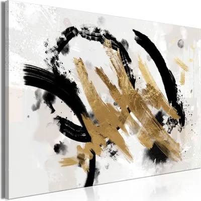 Produktbild von Vlies Leinwandbild - Golden Impression (1 Part) Wide 30x20 cm Abstrakt a-A-0800-b-a