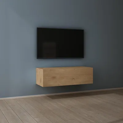 Produktbild von Mai & Mai Fernsehschrank Verdeckter Griff mit Soft-Close Lowboard Hängeschrank für Wohnzimmer in Kerneiche BTH: 100x40,2x30 cm Fernsehschrank02