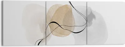 Produktbild von Bild auf Leinwand - Leinwandbild - 3 Teile - Abstrakt minimalistisch Aquarell - 150x50cm - Wand Bild - Wanddeko - Wandbilder - Leinwanddruck - Bilder - Wanddekoration - Leinwand bilder - CA150x50-4827