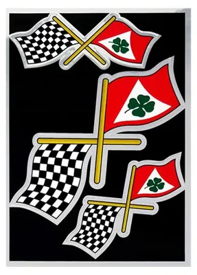 Produktbild von AMS 784 Set Aufkleber Quadrifoglio Grün Bandiera Racing für Auto, 9, 5 x 13 cm