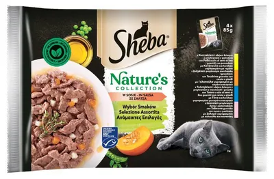 Zdjęcie produktu dla Sheba Nature's Collection Wybór smaków w sosie 340 g (4x85 g)