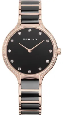 Produktbild von BERING Ceramic Damenuhr roségoldfarben/schwarz 30434-746