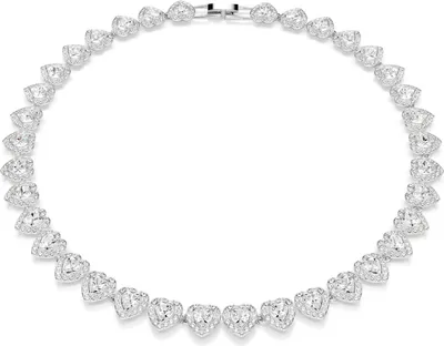 A close-up studio shot of a diamond necklace.