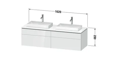 Produktbild von Waschtischunterbau L-CUBE 1620x482x550mm ta s-matt o ES taupe supermatt ohne Einrichtungssystem