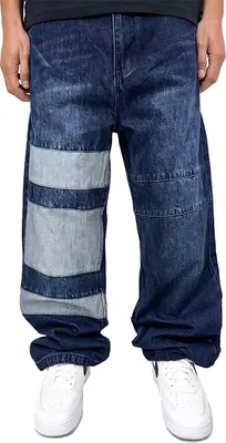 Produktbild von DADA Supreme Patchwork Baggy Denim Jeans im Retro-Look Größe: 38W / 32L