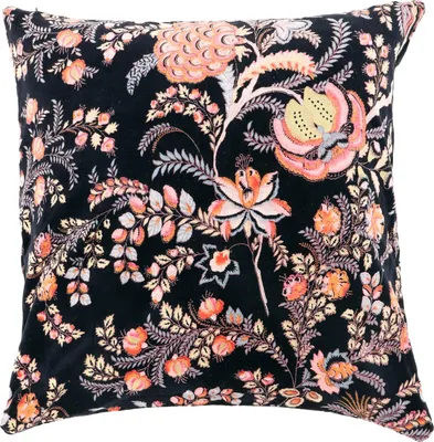 Produktbild von Samt Kissenhülle, Boho Kissenbezug 60x60 cm - Schwarz, Baumwolle, Zierkissen, Dekokissen, Sofakissen