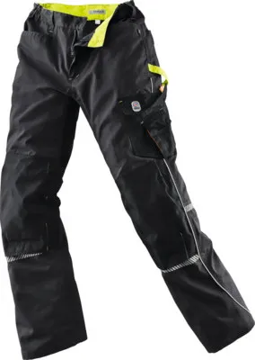 Produktbild von Terrax Workwear Bundhose, Gr. 48, schwarz/limette, 65 % Polyester / 35 % Baumwolle