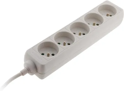 Imagen del producto de Zenitech, regleta de enchufes con 5 tomas, 2P+T, 16A - Blanca