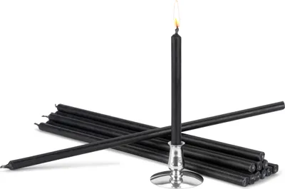 Produktbild von Kerzenhalter + Ritualkerzen schwarz Tropffrei L 29cm Premium Paraffinwachs 40065