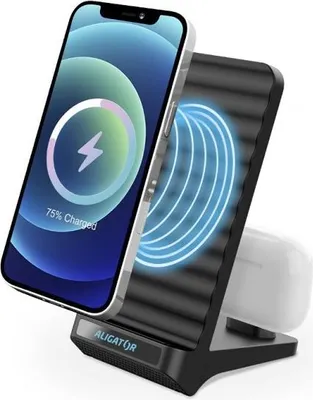 Produktbild von Aligator-Ständer mit 15 W kabellosem Laden und USB-C-Anschluss, 2-in-1