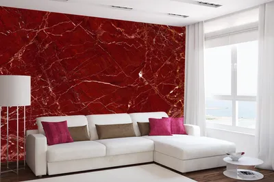 Produktbild von Vlies Fototapete ROTER MARMOR 375 x 250 cm (inkl. Kleister) - Vlies Tapete, Wandtapete, Wandbilder - Tapete für Wohnzimmer Schlafzimmer, Büro, Küche - Montagefertig