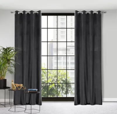Obrázek produktu pro Eurofirany 384149, Sheer, Černá, Jednobarevný, Polyester, Průchodka, 200 g/m²