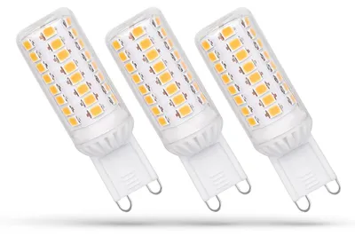 Image de 3 ampoules LED Spectrum à culot à broches 4,9 W G9 transparentes 540 lm blanc chaud 3000 K 270° VARIABLES