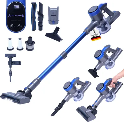 Produktbild von Sommertal Akku Staubsauger VARIO150 | 3in1 Gerät | 3-Stufen Turbosauger mit 45min Laufzeit und Schnellladen | für 300m² | Teppich Hartböden Tierhaare