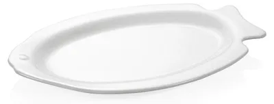 Produktbild von 12x Fischteller 37,5 x 25 cm weiß, Porzellan