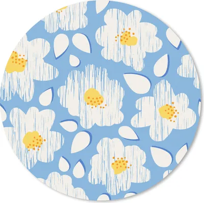 Produktbild von MuchoWow® Mauspad Mousepad Mädchen - Blumen - Blau - Muster - Mädchen - Kinder - Kinder - Kind 50x50 cm - Mousepads - Maus Mat - Pad - Mausunterlage - Vinyl