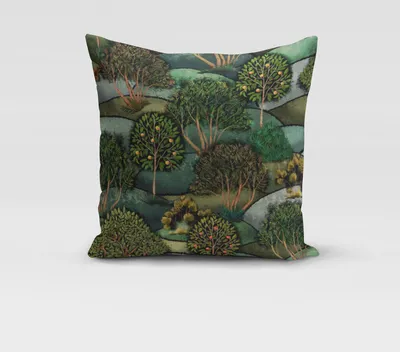 Produktbild von SCHÖNER LEBEN. Kissenhülle Wald Bäume Landschaft grün div. Größen Größe 40x40cm (HxB) 40x40cm (HxB) Größe