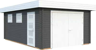 Produktbild von Einzelgarage Palmako Rasmus 19 m² mit Holztor 420 x 598 cm dunkelgrau