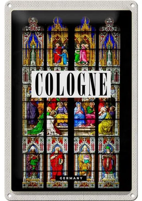 Produktbild von Blechschild Reise 20x30cm Köln Dom Geschichte Christus Zeichnung