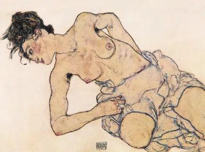 Produktbild von Egon Schiele Kunstdruck Bild - Kniende Halbnackte, 1917 (60 x 80 cm)