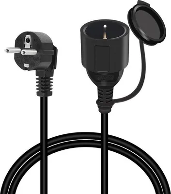Image de Rallonge électrique étanche 16 A, 250 V, fiche avec contact de mise à la terre, 1 mètre, prise de type F
