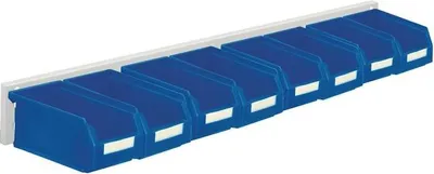 Produktbild von RasterPlan Sichtlagerkastenset H100xB920xT180mm Stahlblech/Polyethylen Ku.blau 8xGr.7 - 4202.51.5213