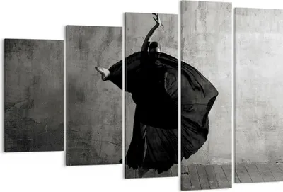 Produktbild von Bild auf Leinwand - Leinwandbild - 5 Teile - Tanz Schwarz Kleid - 150x100cm - Wand Bild - Wanddeko - Wandbilder - Leinwanddruck - Bilder - Wanddekoration - Leinwand bilder - Wandbild - EG150x100-4536