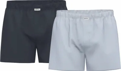 Produktbild von Seidensticker Herren Web-Boxershorts, 2er Pack - Boxer 2-Pack, Baumwolle, Logo Blau M