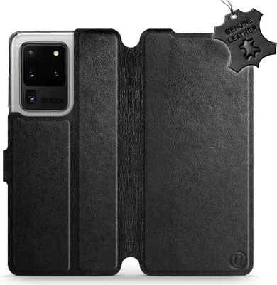 Produktbild von Echtleder Handyhülle für Galaxy S20 Ultra, Mobiwear Leather, Schwarz