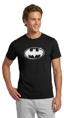 Produktbild von Spreadshirt DC Comics Batman Logo Gezeichnet Männer T-Shirt, L, Schwarz