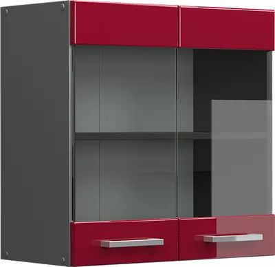 Produktbild von Küchenglasschrank Vicco R-Line Rot Hochglanz 60 cm, Model 37839