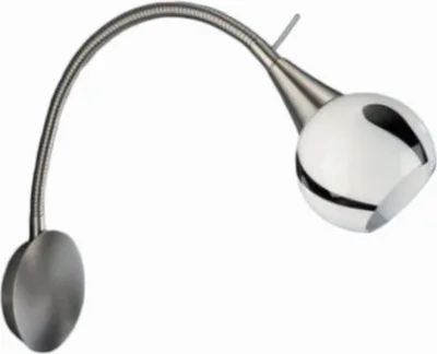 Produktbild von Energiespar Wandspot Schwanenhals Schalter Schwarz Weiß Glas