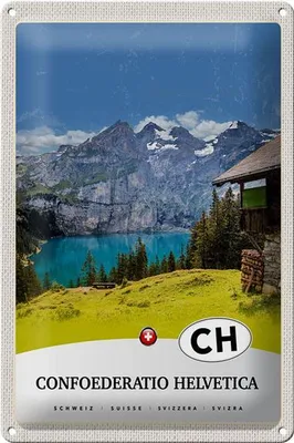 Produktbild von Blechschild Reise 20x30cm Confoederatio Helvetica Urlaub Natur