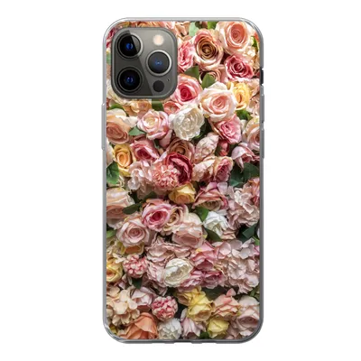 Produktbild von MuchoWow® Handyhülle Schutzhülle Hülle für iPhone 13 Pro Rosen - Farben - Wand Silikon Softcase Handy Hülle - Handy-Tasche