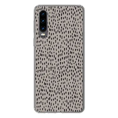 Produktbild von MuchoWow® Handyhülle Schutzhülle Hülle für Huawei P30 Polka dots - Braun - Schwarz Silikon Softcase Handy Hülle - Kartenbesitzer