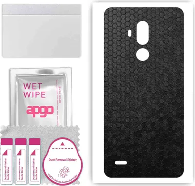 Produktbild von apgo Rückseite Schutzfolie, Skin, kompatibel mit Ulefone Armor 5S, Hinten Displayschutzfolie aus Vinylfolie, kratzfest, einfache Montage - Schwarze Honigwabe
