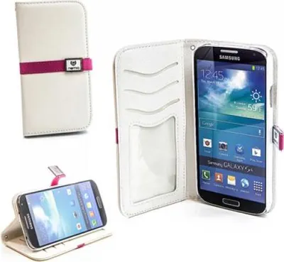 Produktbild von Samsung Galaxy S4 (i9500) Numia Bookstyle Slim Weiss-Pink