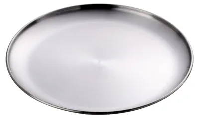 Produktbild von Edelstahl Teller, 30 cm, runde Servierplatte für Steaksalat, Dessert, 1 Stück, Silber