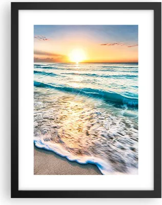Produktbild von Gerahmtes Poster - Schwarzer Rahmen - Meer Welle Strand - 30x40 cm - Wand Bild - Wanddeko - Wandbilder - Kunstposter - Wandposter - Bilderrahmen - Bilder - Kunstdruck - Wandbild - P2BPA30x40-3621