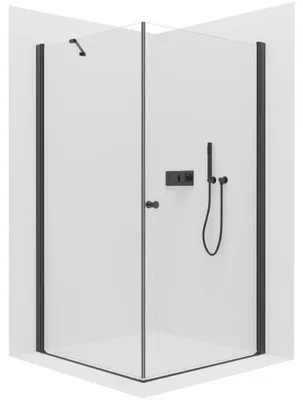 Obrázek produktu pro Sprchový kout Antelo L/P - 6 mm - černá matná, transparentní sklo - 120x40x190 cm - otočný
