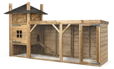 Produktbild von Fatmoose Freigehege RabbitRest Retreat aus Holz für Kleintiere - 330x110x190 cm